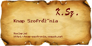 Knap Szofrónia névjegykártya